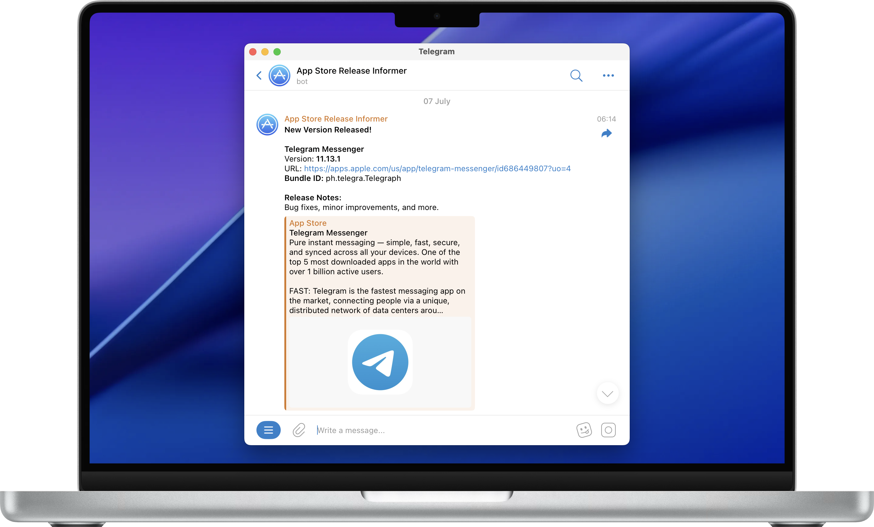 App Store Release Informer bot for Telegram
