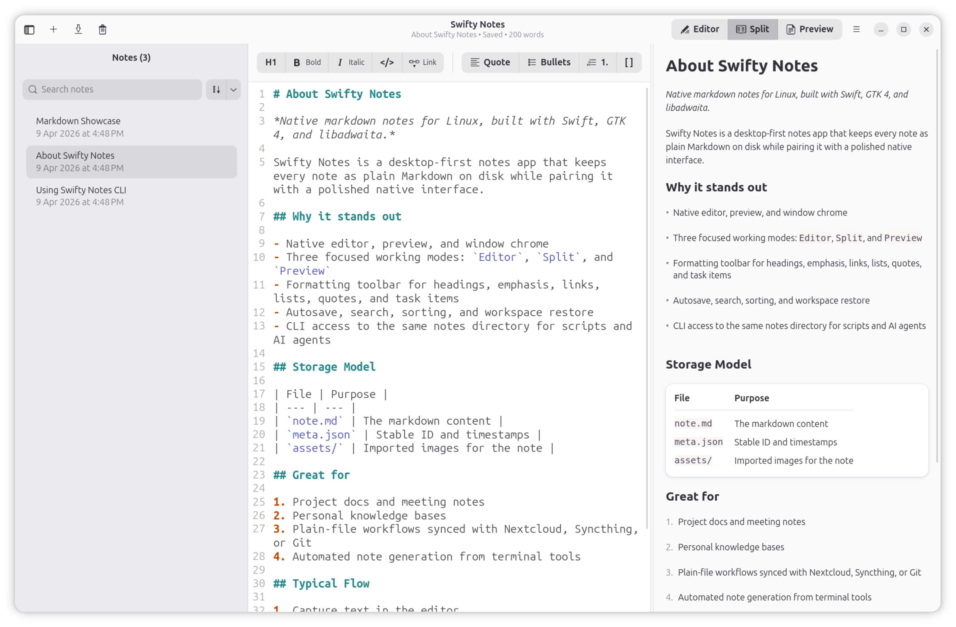 Swifty Notes screenshot